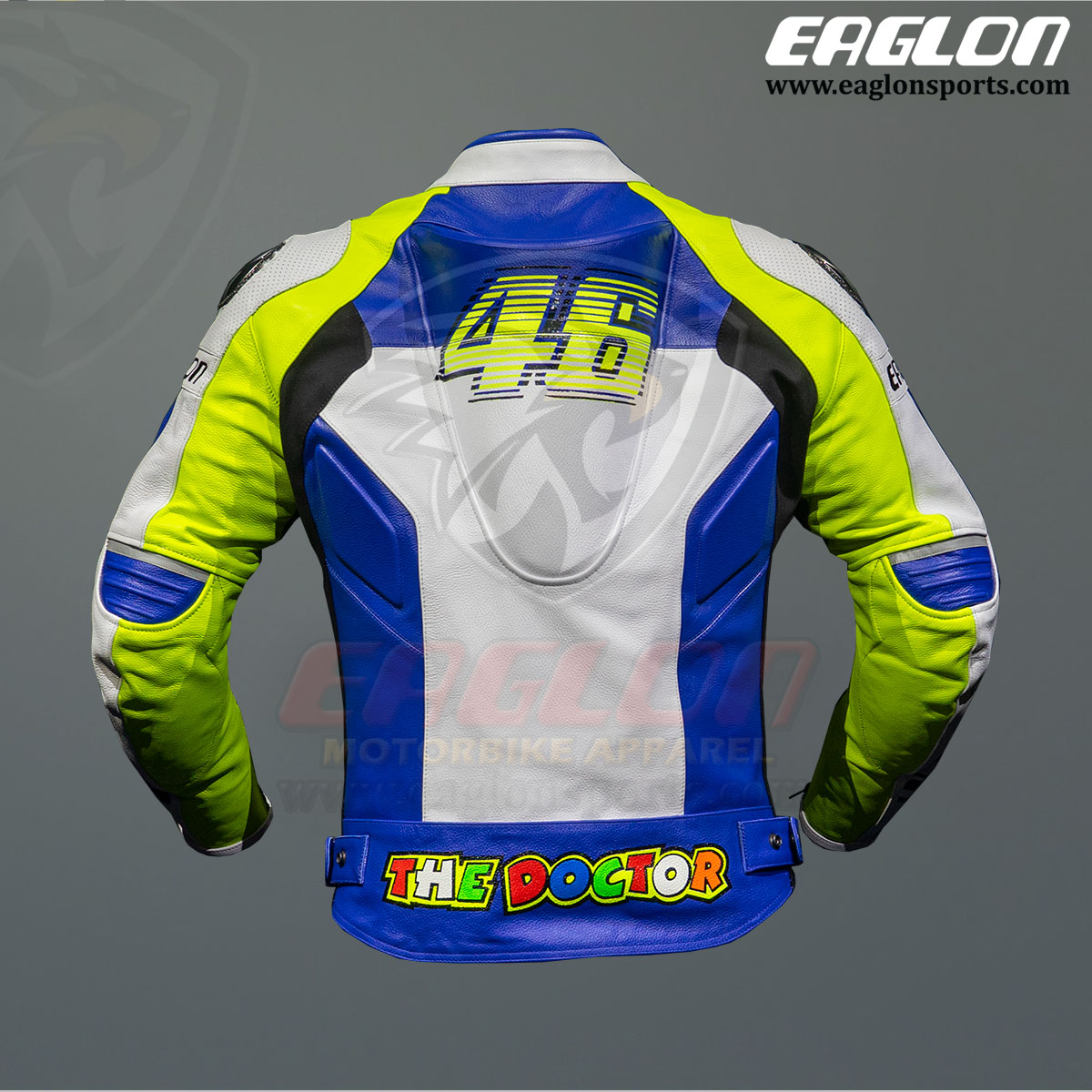 Valentino Rossi-White-D2-Dainese-VR46-Leather-Jacket