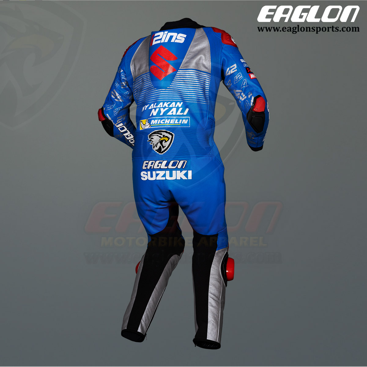 Alex Rins Suzuki Ecstar MotoGP 2020 Leather Jacket Suit Front